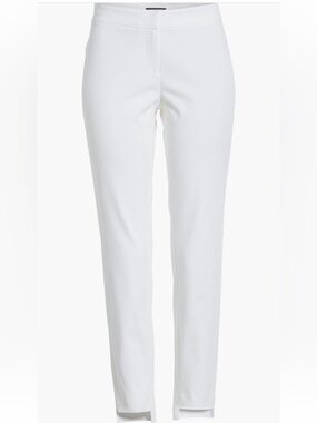 LAFAYETTE 148 New York White Manhattan Step Hem Slim Pants